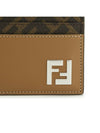 FF square leather card wallet beige - FENDI - BALAAN 6