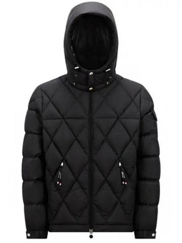 Averoll logo patch pocket quilting down hood padded black men s jacket 270486 - MONCLER - BALAAN 1