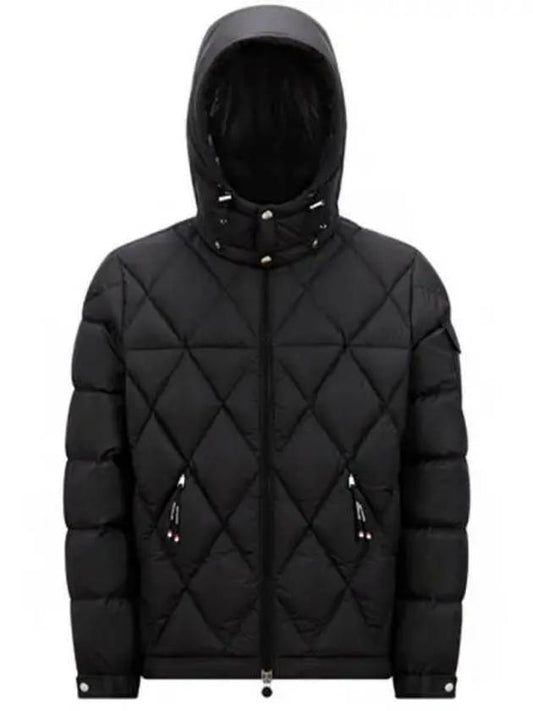 Averoll logo patch pocket quilting down hood padded black men s jacket 270486 - MONCLER - BALAAN 1