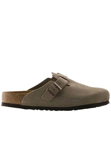 Boston Soft Footbed Suede Leather Sandals Taupe - BIRKENSTOCK - BALAAN.