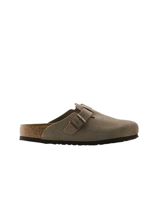 Boston Soft Footbed Suede Leather Sandals Taupe - BIRKENSTOCK - BALAAN 1