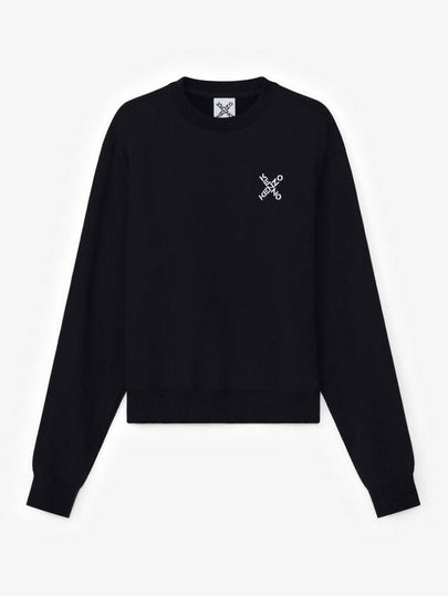 Cross Small Logo Sweatshirt Black - KENZO - BALAAN 2