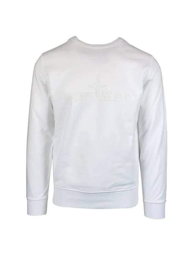 emboss logo double-sided sweatshirt white - STONE ISLAND - BALAAN 1