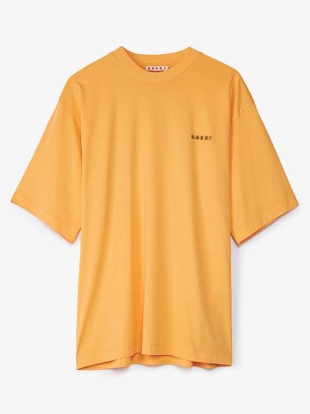 Logo Print Short Sleeve T-Shirt Orange - MARNI - BALAAN 1