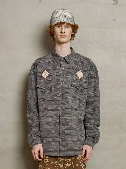 Argyle Western Long Sleeve Shirt Charcoal - UNALLOYED - BALAAN 2