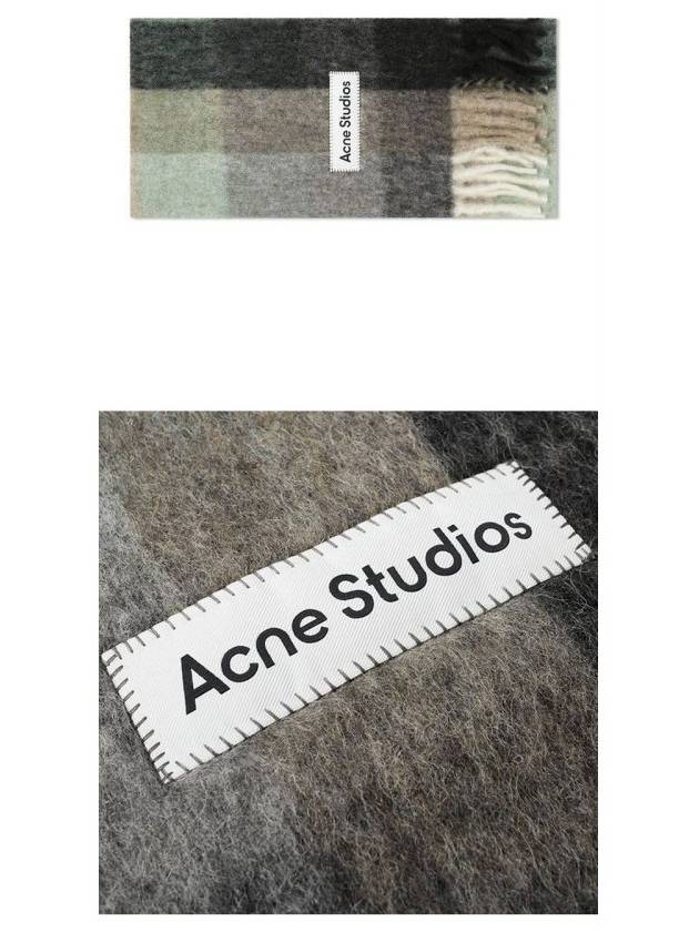 Check Mohair Muffler Green Grey Black - ACNE STUDIOS - BALAAN 5