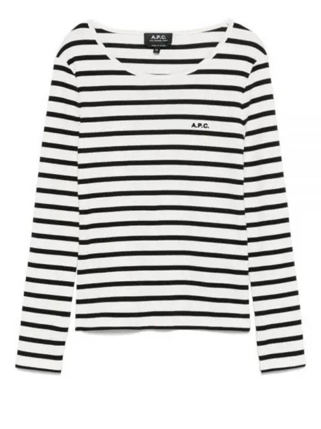 Logo Striped Long Sleeve T-Shirt Black White - A.P.C. - BALAAN 2