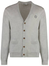 Bold Fox Head Patch Regular Cardigan Grey - MAISON KITSUNE - BALAAN 2