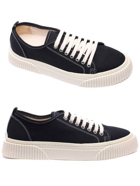 Canvas Low-Top Sneakers Black - AMI - BALAAN 2