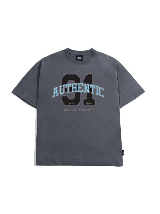 Authentic Arch Number Short Sleeve T-ShirtDark Gray - MOO - BALAAN 2