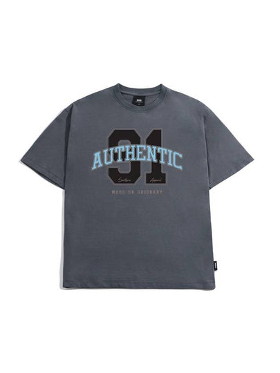 Authentic Arch Number Short Sleeve T-Shirt Dark Grey - MOO - BALAAN 2