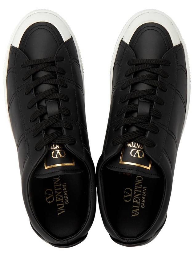 City Planet Studded Low-Top Sneakers Black - VALENTINO - BALAAN 3