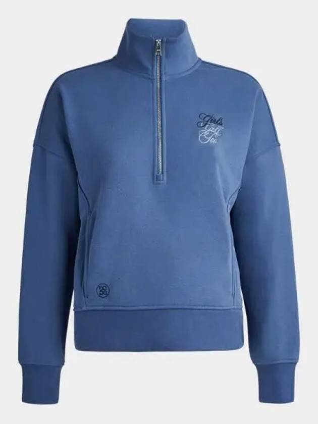 Women's Golf Too French Terry Quarter Zip Boxy Pullover Blue - G/FORE - BALAAN 2