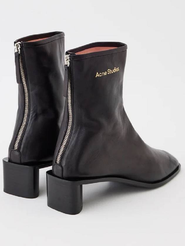 Branded Leather Middle Boots Black - ACNE STUDIOS - BALAAN 5