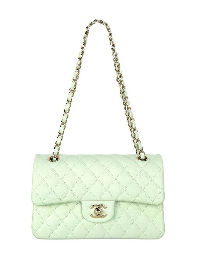 Mint Gold CC Classic Caviar Small Chain Flap Bag - CHANEL - BALAAN 3