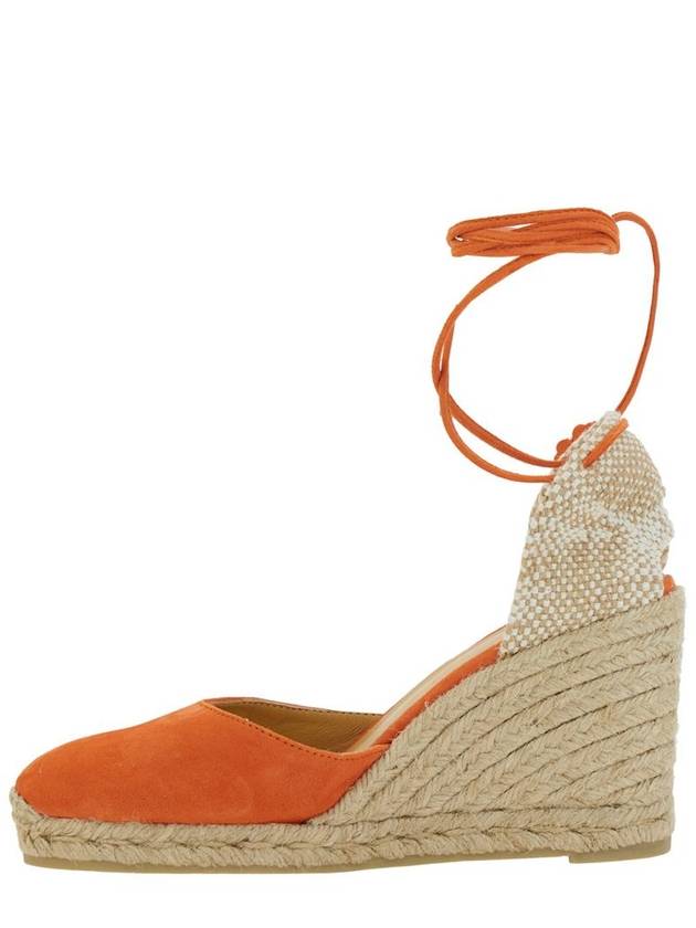 'Carina' Orange And Beige Espadrilles With Wedge And Closed Toe In Canvas And Suede Women - CASTANER - BALAAN 3