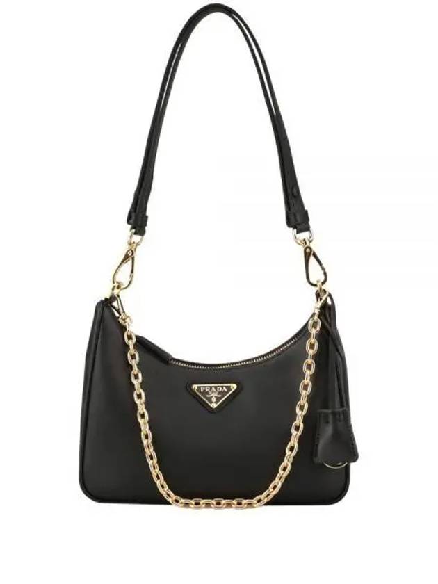 Triangle Logo Chain Shoulder Bag Black - PRADA - BALAAN 2