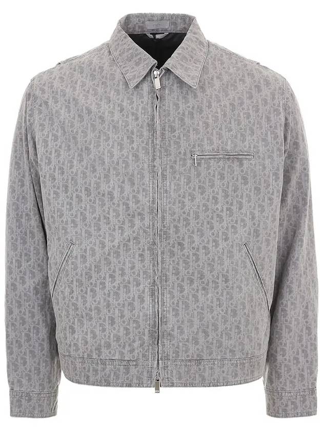 Oblique Zip-Up Blouson Zip-Up Jacket Grey - DIOR - BALAAN 2