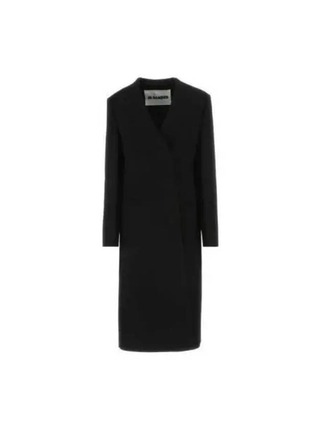 Long Sleeve Cashmere Single Coat Black - JIL SANDER - BALAAN 2