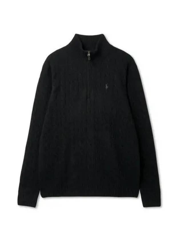 Cable knit wool cashmere sweater black - POLO RALPH LAUREN - BALAAN 1