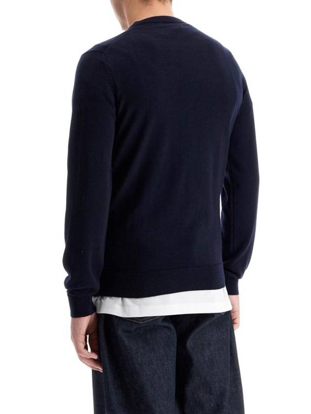 Crew Neck Merino Wool Knit Top Navy - LACOSTE - BALAAN 4