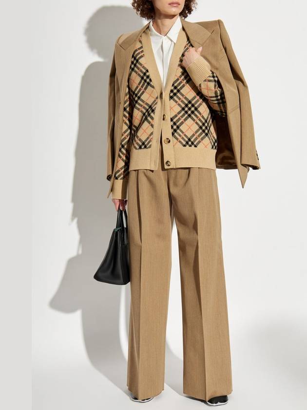 Check Cashmere Cardigan Sand - BURBERRY - BALAAN 3