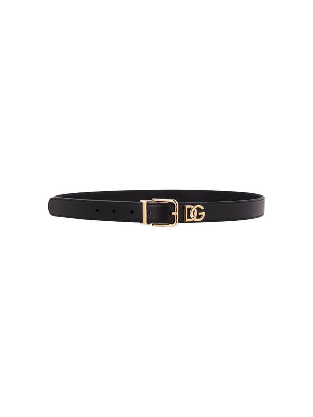 LEATHER BELT WITH DG PLATE - DOLCE&GABBANA - BALAAN 1