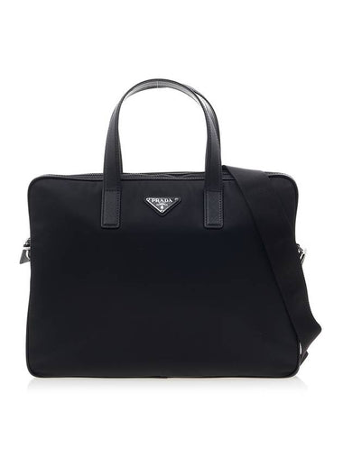 Men's Triangle Logo Briefcase Black - PRADA - BALAAN 1