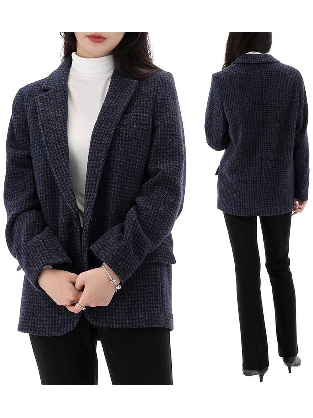 Charlene Single Breasted Wool Blazer Jacket Navy - ISABEL MARANT - BALAAN 2