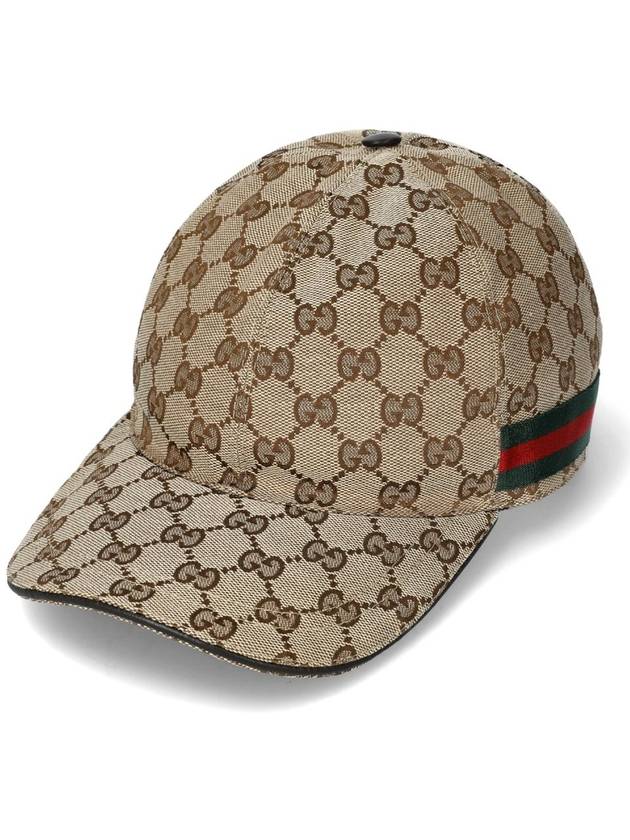 Original GG Web Supreme Canvas Baseball Ball Cap Beige Ebony - GUCCI - BALAAN 2