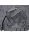 Ripstop Mini Pleated Skirt Medium Gray - THOM BROWNE - BALAAN.