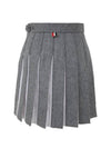 Double Fabric Pleated Mini Skirt Gray - THOM BROWNE - BALAAN.