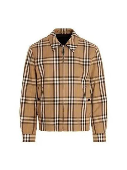 Check Print Reversible Zip-Up Jacket Truffle Beige - BURBERRY - BALAAN 2