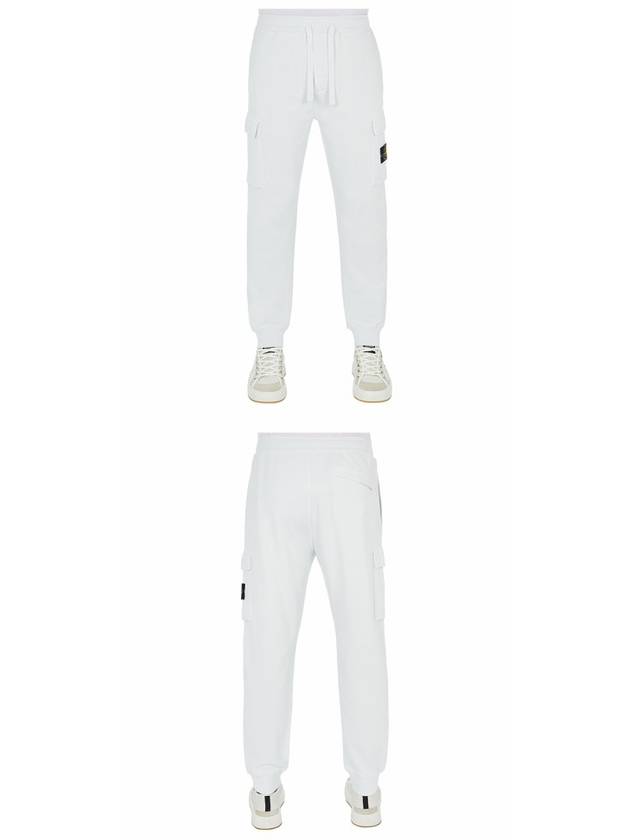 Garment Dyed Cotton Fleece Track Pants Ice - STONE ISLAND - BALAAN 5