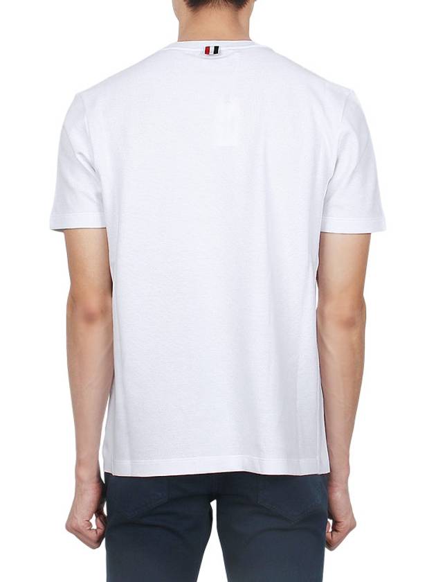 Classic Pique Rib Side Insert 4-Bar Short Sleeve T-Shirt White - THOM BROWNE - BALAAN 5