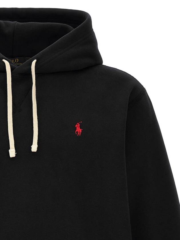 Embroidered Logo Pony Hoodie Black - POLO RALPH LAUREN - BALAAN 4