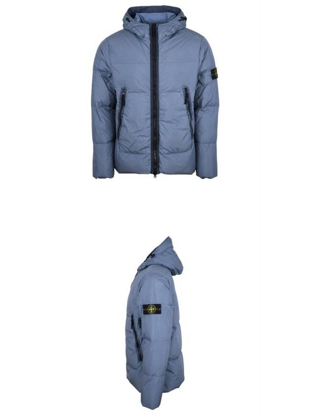 Garment Dyed Crinkle Reps Down Padded Powder Blue - STONE ISLAND - BALAAN 5