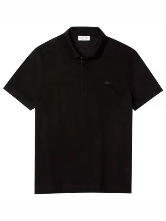 Men's Paris Regular Fit Stretch Cotton Pique Short Sleeve Polo Shirt Black - LACOSTE - BALAAN 2