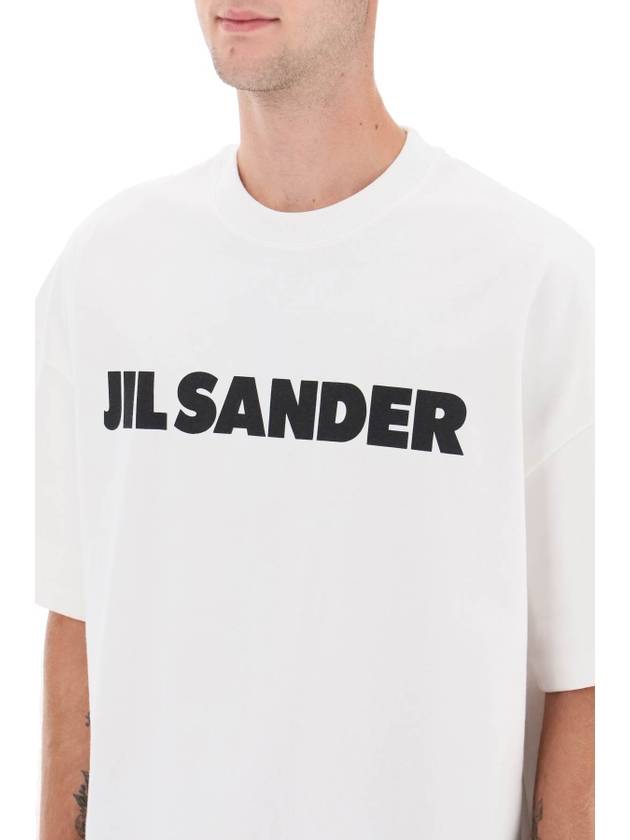 logo print boxy t-shirt - JIL SANDER - BALAAN 4