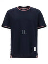 RWB Trimmed Cotton Short Sleeve T-Shirt Navy - THOM BROWNE - BALAAN 2