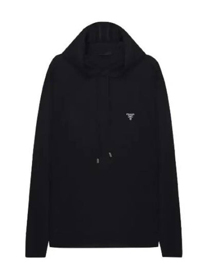 silk logo hooded sweatshirt - PRADA - BALAAN 2