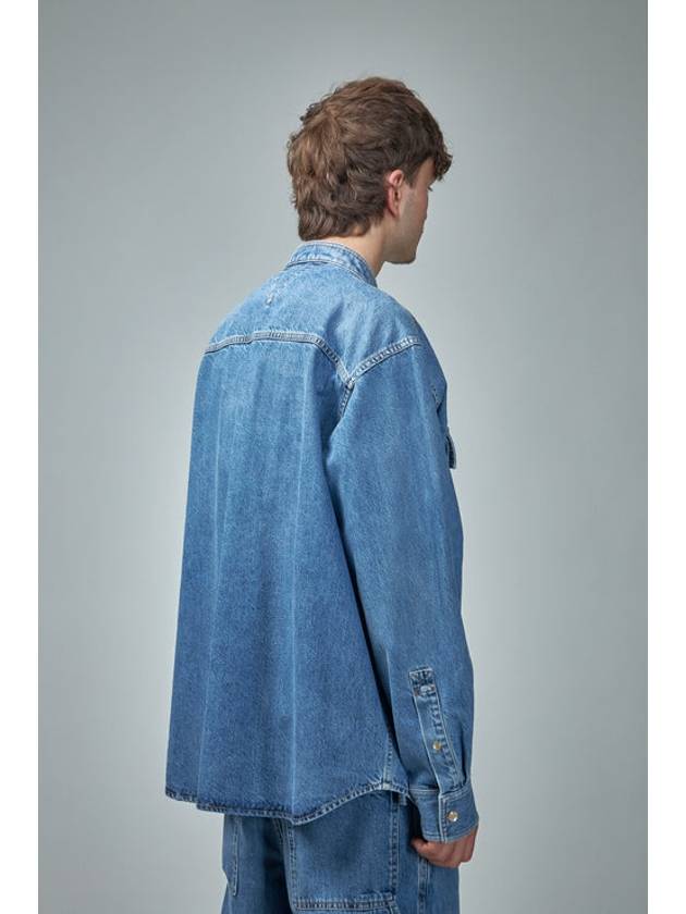 Denim Long Sleeve Shirt Blue - BOTTEGA VENETA - BALAAN 4