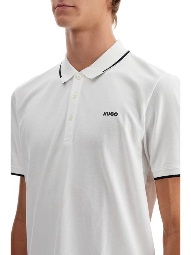 Chest Logo Print Short Sleeve Polo Shirt White - HUGO BOSS - BALAAN 5