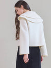 Cape collar handmade single coat ivory - MITTE - BALAAN 3