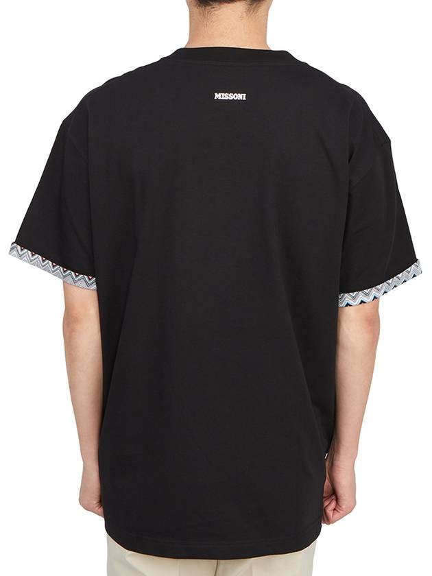 knitted insert crew neck cotton short sleeve t-shirt black - MISSONI - BALAAN 5