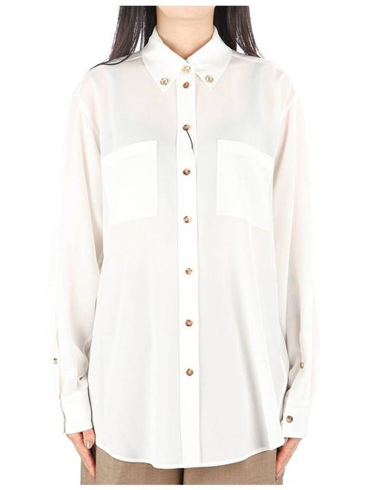 Silk Monogram Blouse White - BURBERRY - BALAAN 2