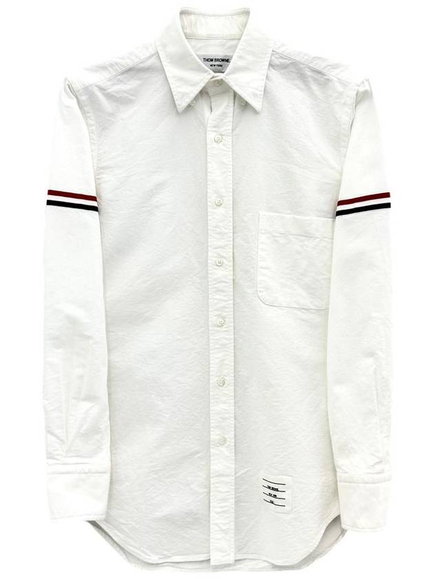 Oxford Grosgrain Armband Classic Long Sleeve Shirt White - THOM BROWNE - BALAAN 2