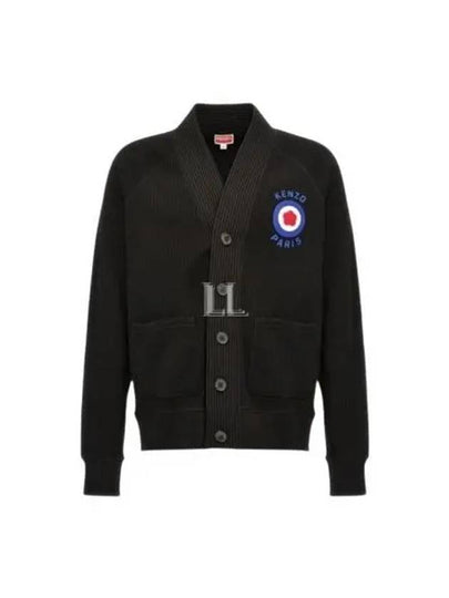 Paris Target Logo Cotton Cardigan Black - KENZO - BALAAN 2