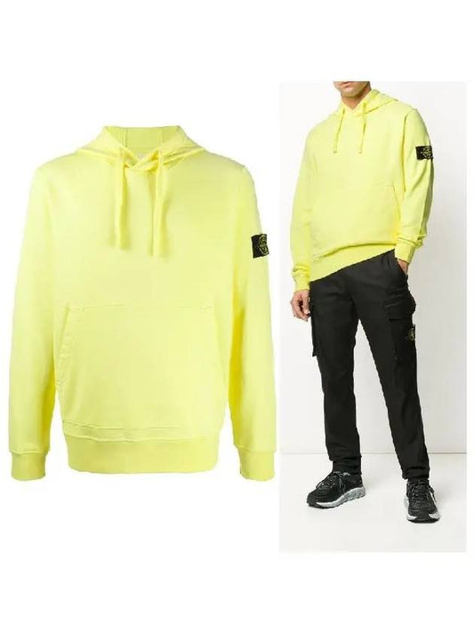 Wappen Patch Garment Dyed Hoodie Yellow - STONE ISLAND - BALAAN 2