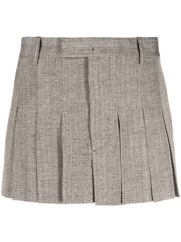 Women's Mini Pleated Skirt Beige - BOTTEGA VENETA - BALAAN 4